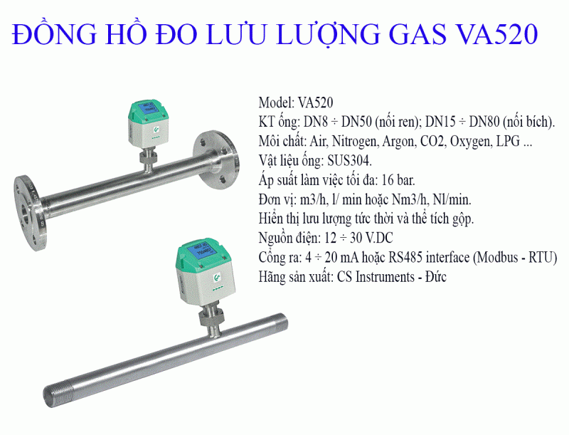 Đồng hồ đo lưu lượng gas VA520