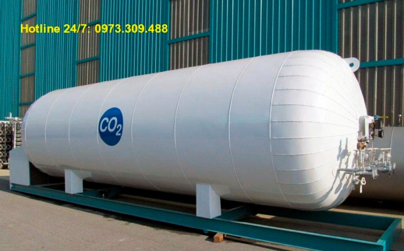 Bồn 30m3 (2.16Mpa) chứa CO2 lỏng, kiểu nằm ngang
