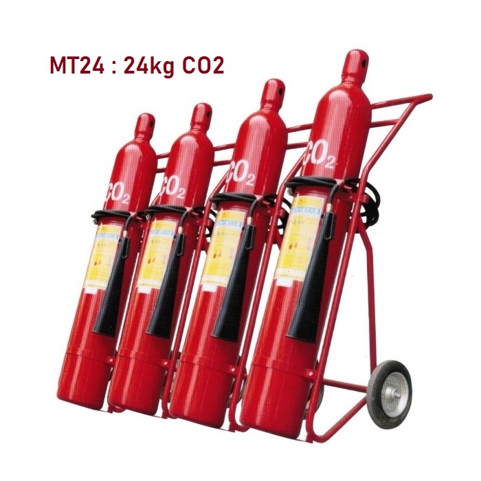 Khí CO2 bình chữa cháy có bánh xe MT24 24kg