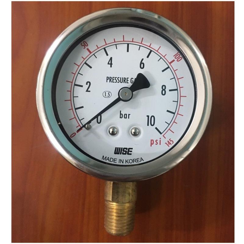 Đồng hồ áp suất Wise loại P254 D63mm ¼” NPT, giải đo 10bar