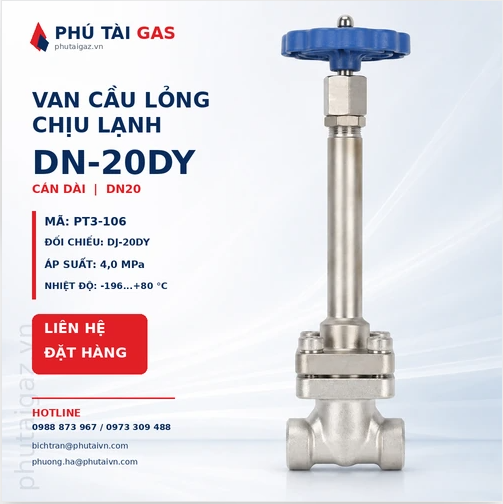 Van cầu lỏng chịu lạnh cán dài DN-20DY