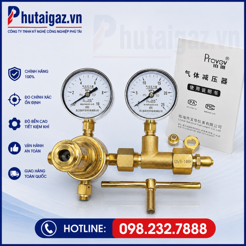 Van giảm áp khí Nitơ YQQ-370 | Van điều áp Nitơ áp suất cao chính hãng