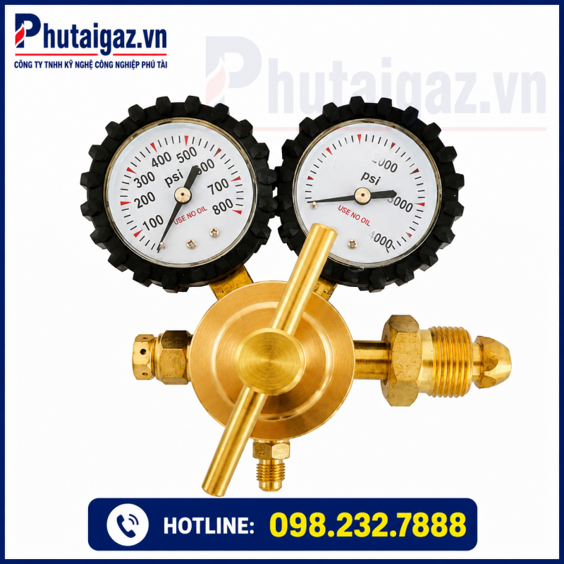 Đồng hồ điều áp Nitơ 0-600PSI CGA580 