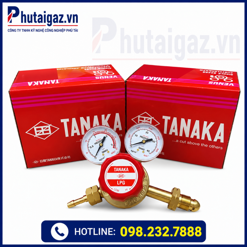 Đồng hồ Gas (Acetylen/LPG) Tanaka Venus CGA 510