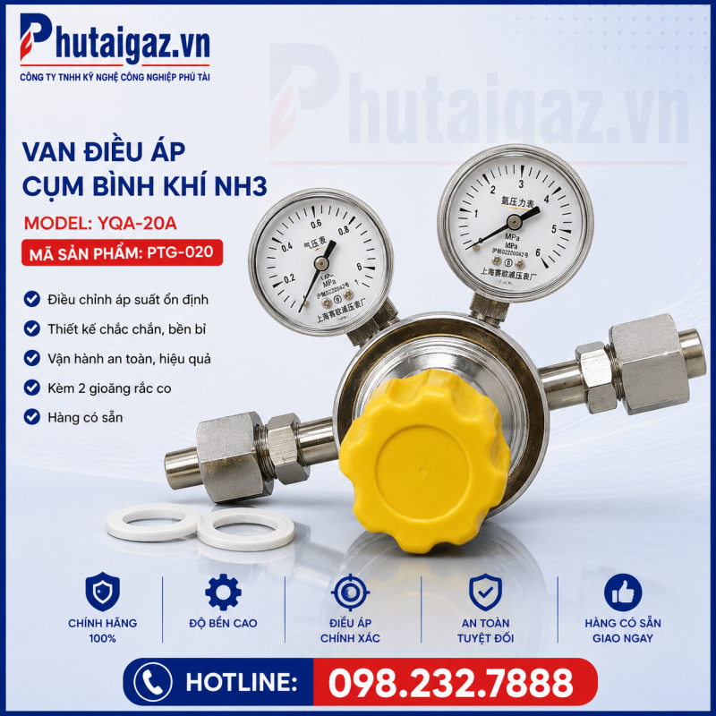 Van điều áp cụm bình khí NH3