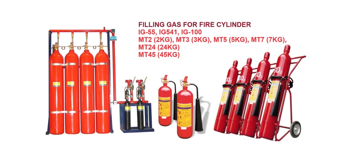 Tổng hợp sản phẩm khí chữa cháy cứu hỏa